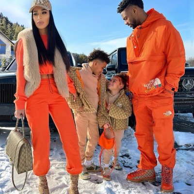 Emmanuel Sanders and Gabriella Waheed with their two children.